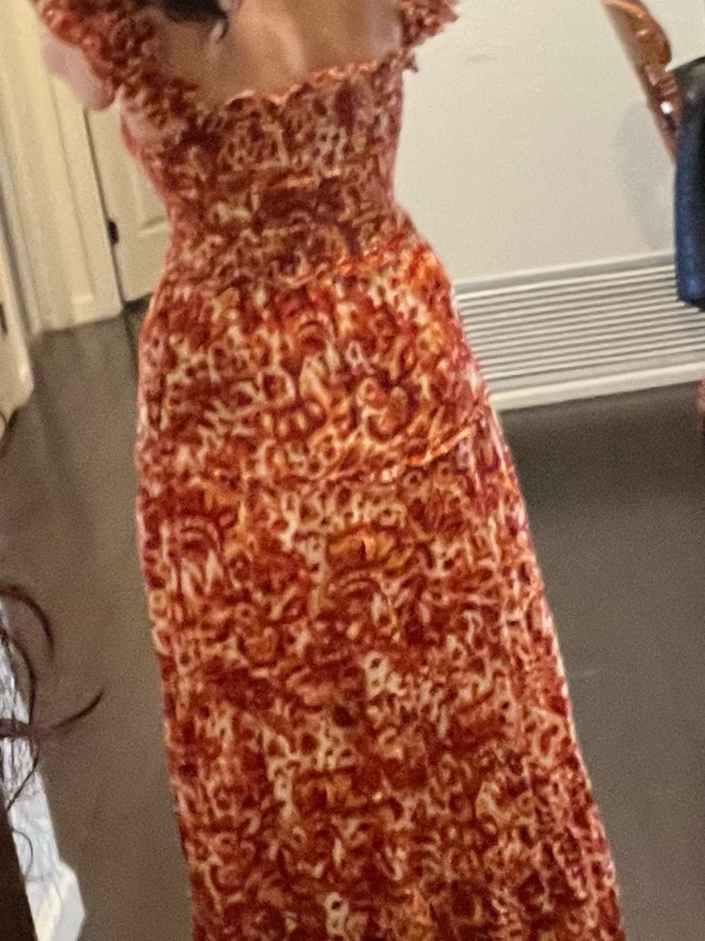 House of Harlow 1960 Red and Orange Print Maxi Dress - Picture 1 of 5
